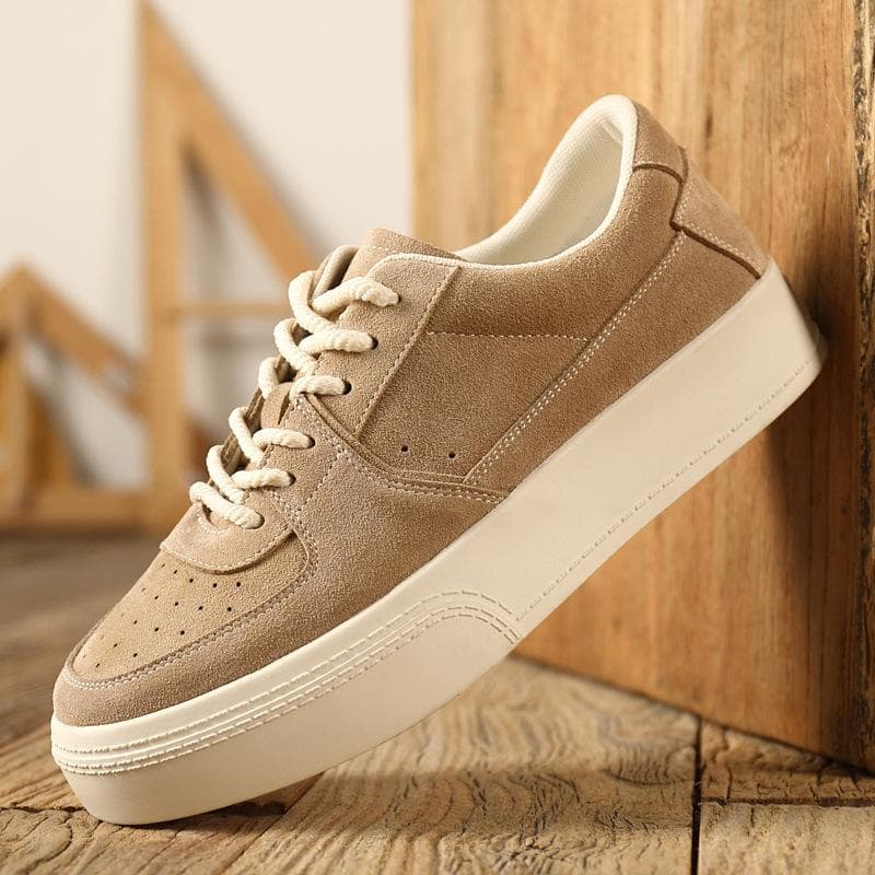 New Men's Shoes Spring New Niche Shoes Men's Suede Leather Retro Casual Shoes All-match Thick-soled Skateboard Shoes for Men and Women 44