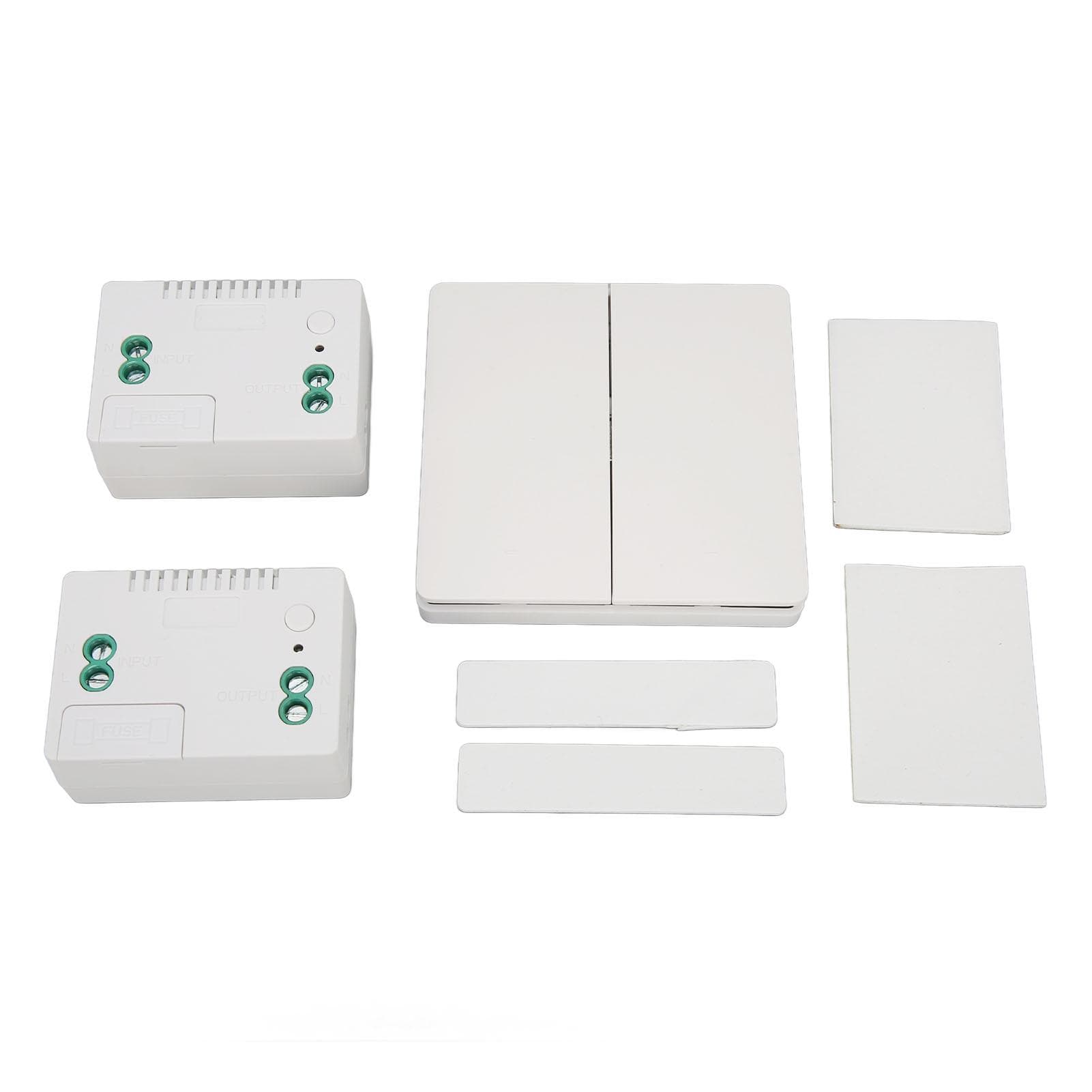 2 Gang Wireless Light Switch Remote Control Self Powered Wall Switch with Receiver for Home Office