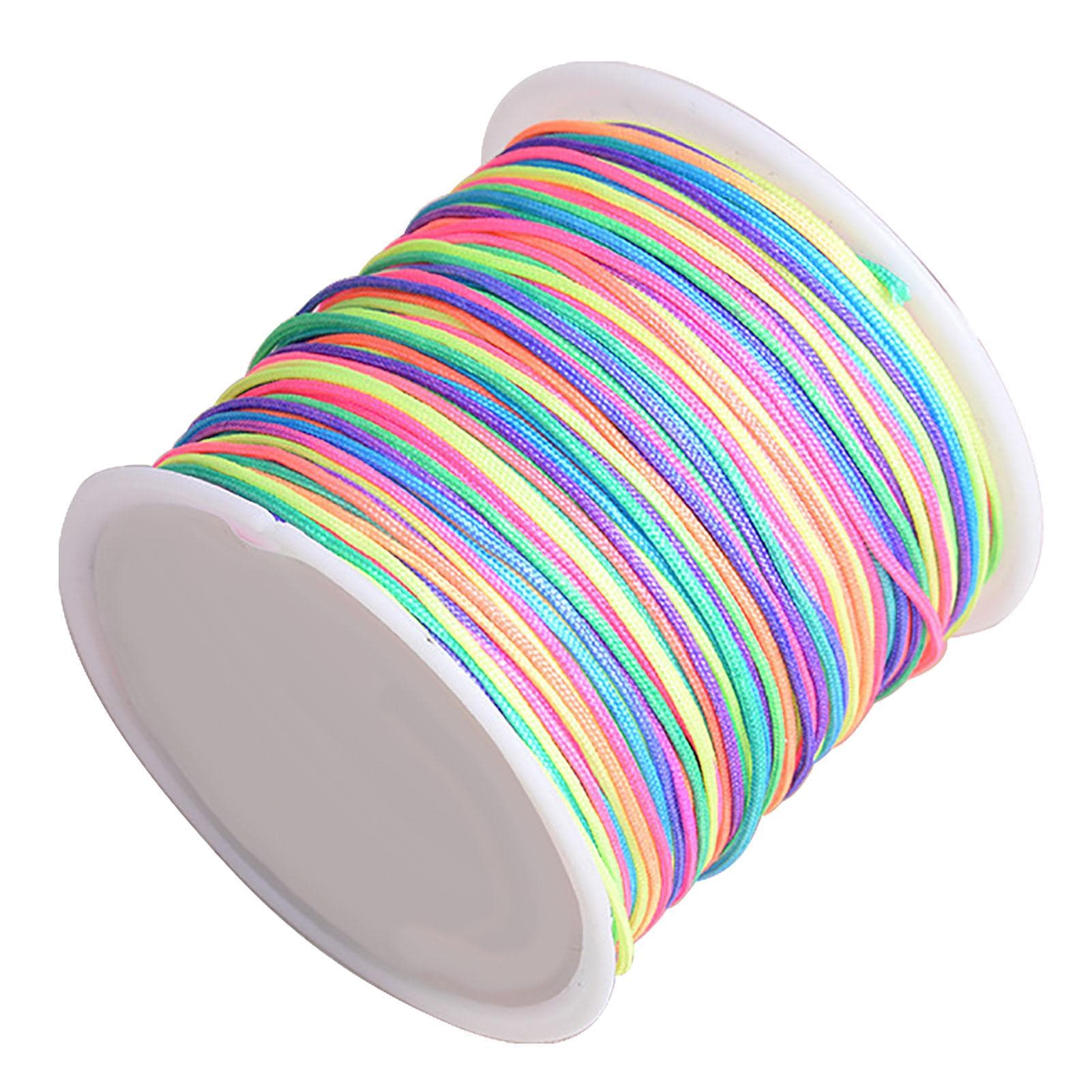 Handmade Braided Thread 0.8mm Encrypted Colorful Braided Rope Bracelet Line for Jewelry Ornaments