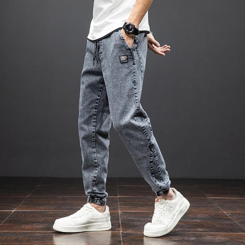 Spring Summer Black Blue Cargo Jeans Men Streetwear Denim Jogger Pants Men Baggy Harem Jean Trousers Plus Size 6XL 7XL 8XL XXL gray