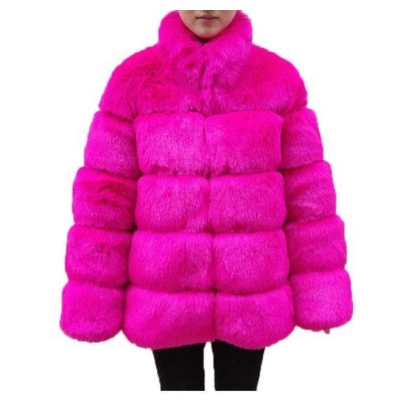Women's New Fur Coat, Thin Stand-up Collar Fur Women M