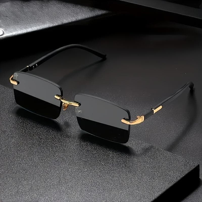 Frameless Rectangular Glasses for Men Women Lightweight Summer Eyewear Fashion Classic for Casual Formal Outfits