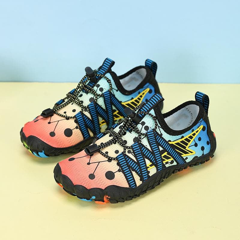 Children Quick-Dry Water Sports Shoes Boy Girl Breathable Aqua Shoes Swim Beach Sneakers Diving Barefoot Surfing Wading Shoes 32 black
