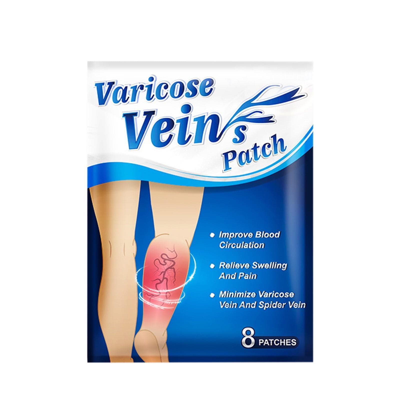 Varicose Vein Patch Vasculitis, Phlebitis, Vascular Swelling, Best Teatment, Ointment, Skin Care Patch 8pc blue