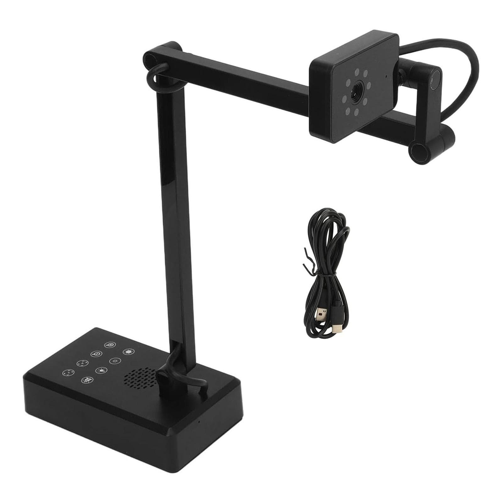 4K USB Document Camera 16MP Webcam Visualiser Image Invert Foldable for Live Demo Web Conferencing black