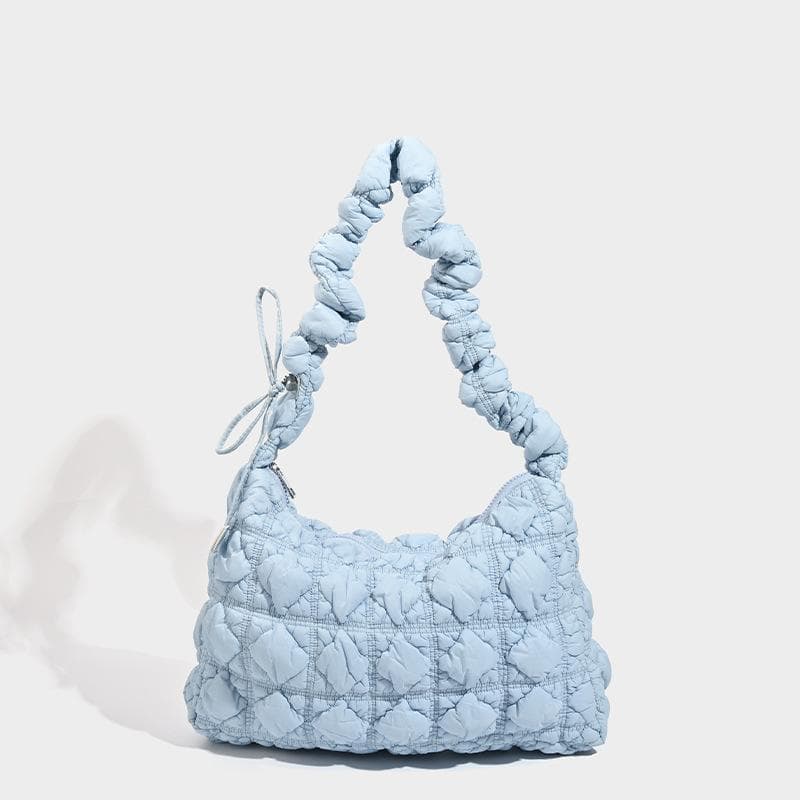 Popular Niche Design Senior Sense Pleated Bag Cloud Bag Fashion Matching Texture Trend Shoulder Bag Women's Bag blue
