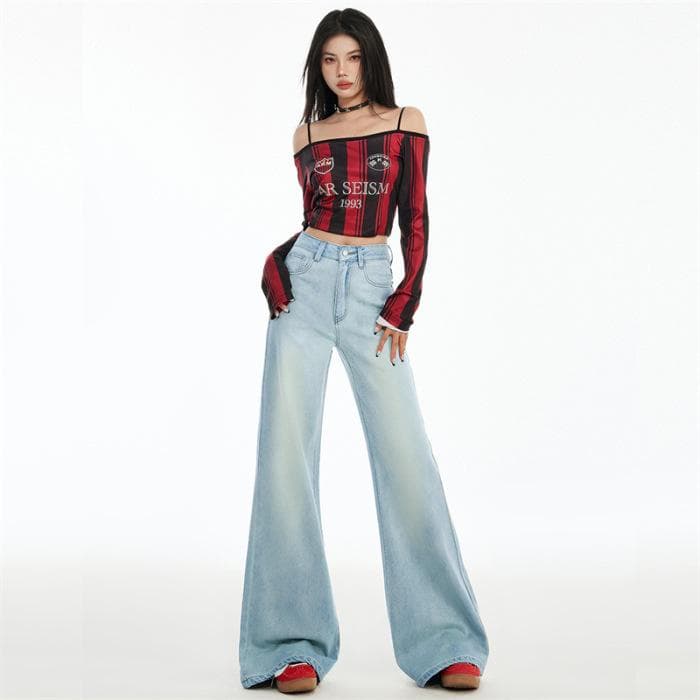 Women's Spring Style High Waist Slim Jeans for Women's Fashionable Drooping Floor Pants for Women's Spring Style 2XL
