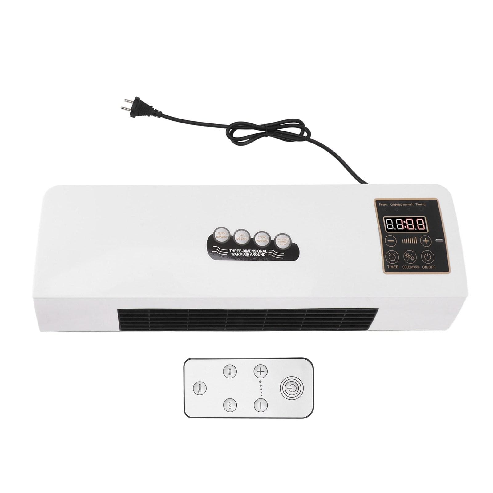 Small Heater Fan Portable Wall Mounted Electric Heater Hot Fan for Bathroom Bedroom