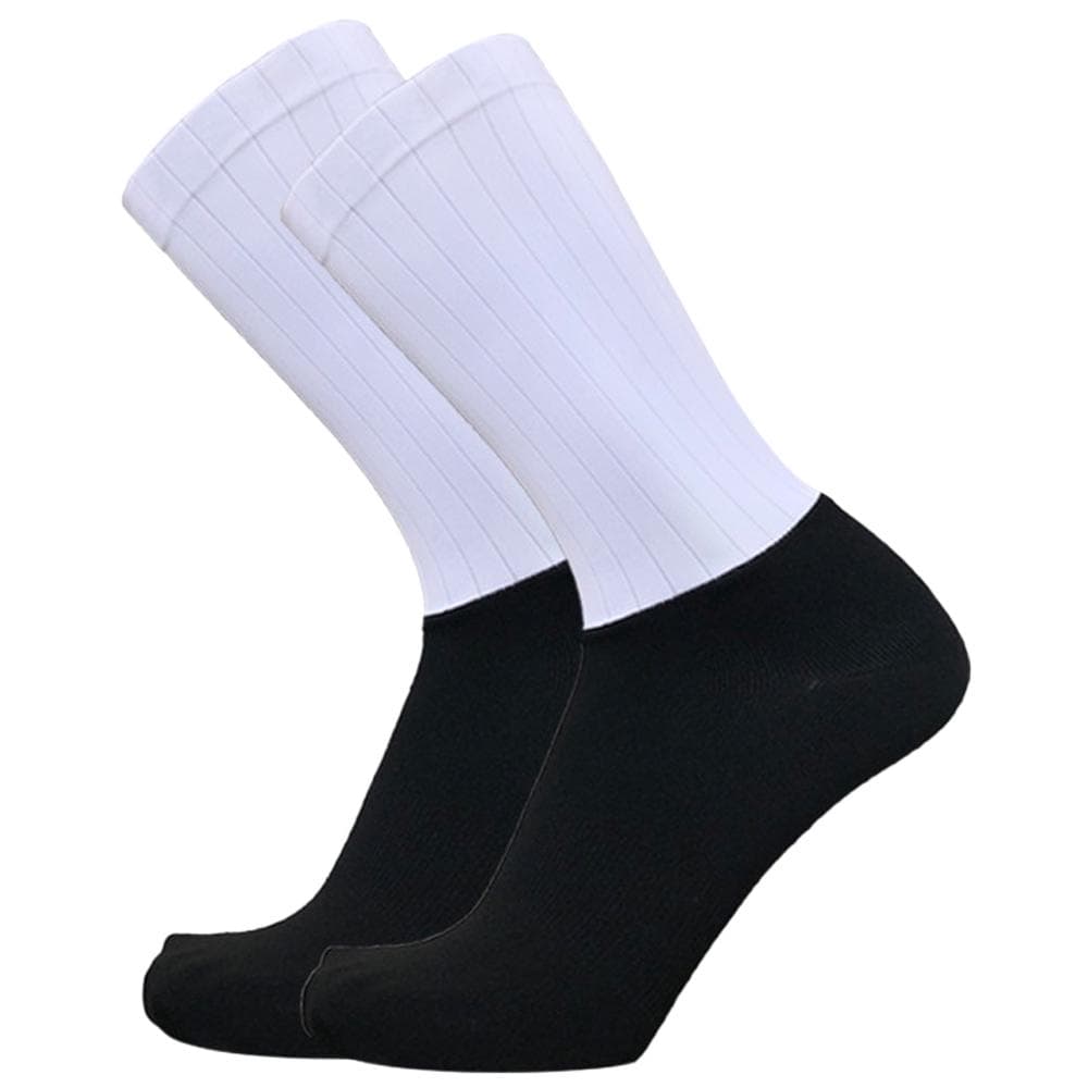 Summer Professional Cycling Socks Anti-slipping Breathable Socks Aero Socks Black & White