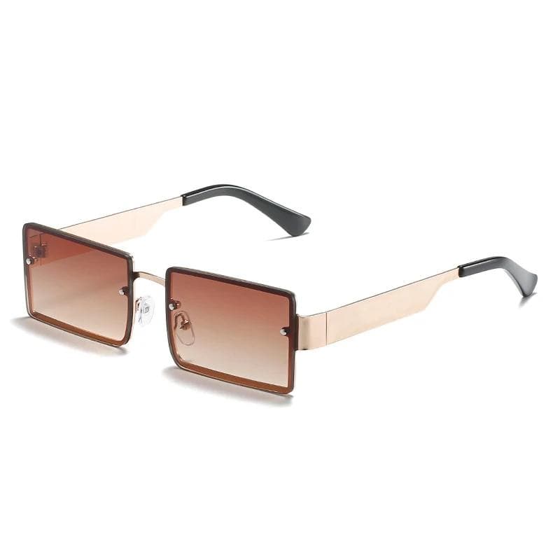 Fashion Rectangle Sunglasses Women Men Gradient UV400 Metal Frame Classic Designer Shades Sun Glasses
