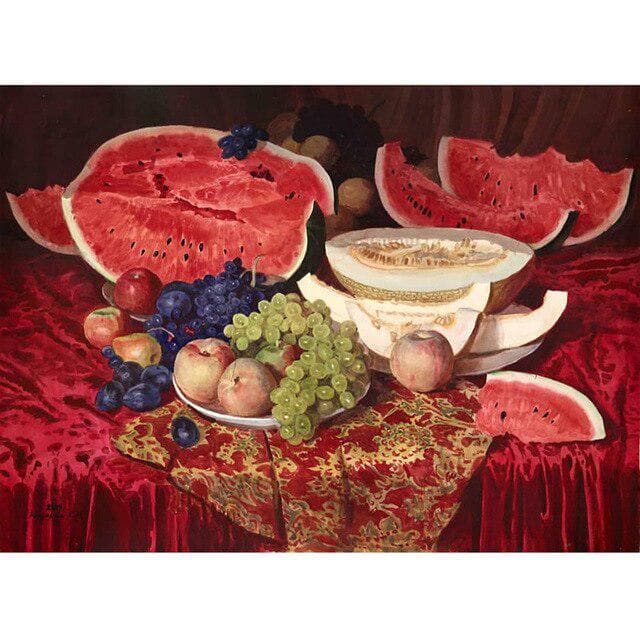 Diamond Painting Flowers Fruits Watermelon Grapes Handmade DIY Diamond Painting Cross Embroidery 20X30CM