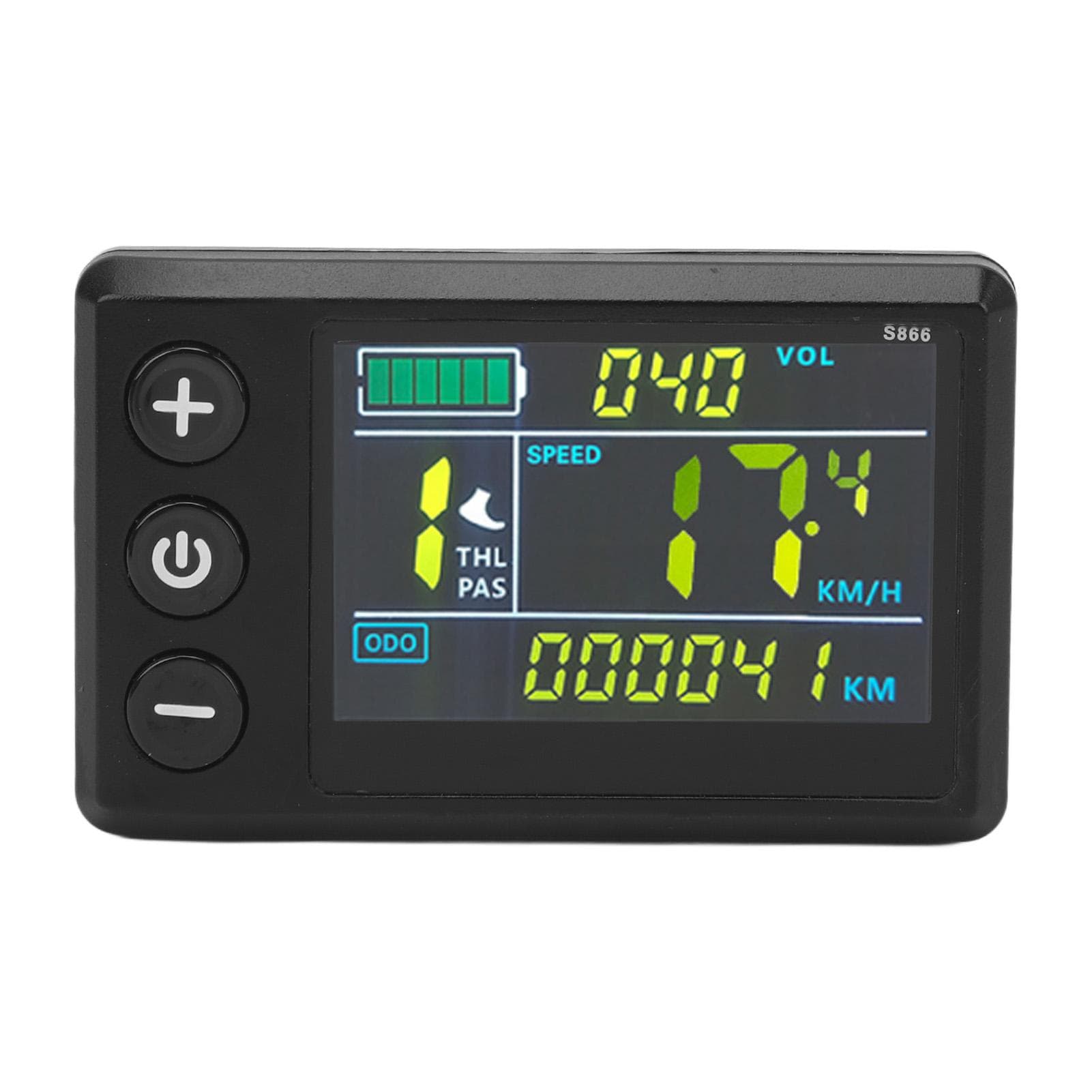 S866 Electric Bike Display LED Meter Adjustable Backlight ABS Waterproof SM Connector Bike