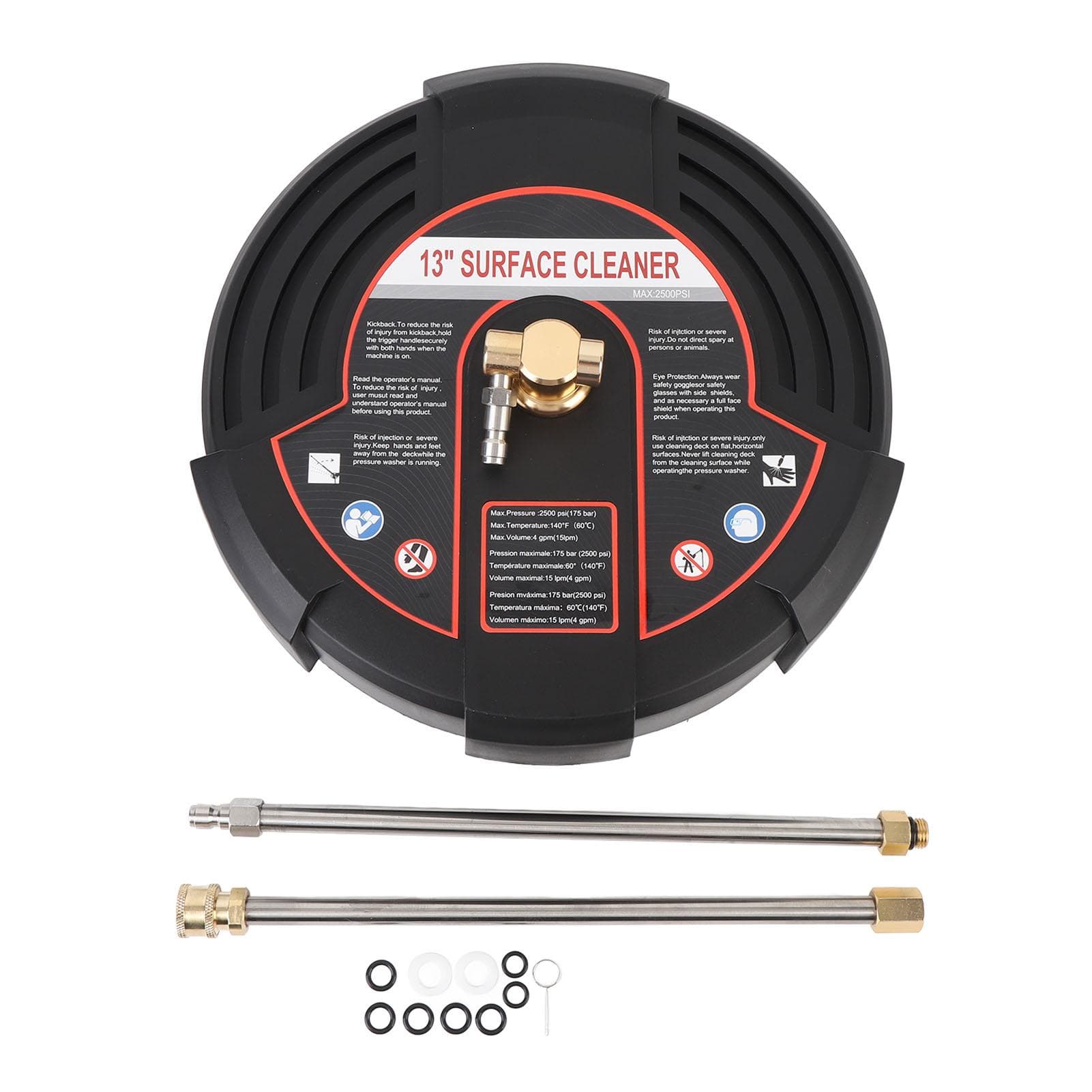 13 Inch Pressure Washer Surface Cleaner 2500PSI Stainless Steel Surface Cleaner Power Washer