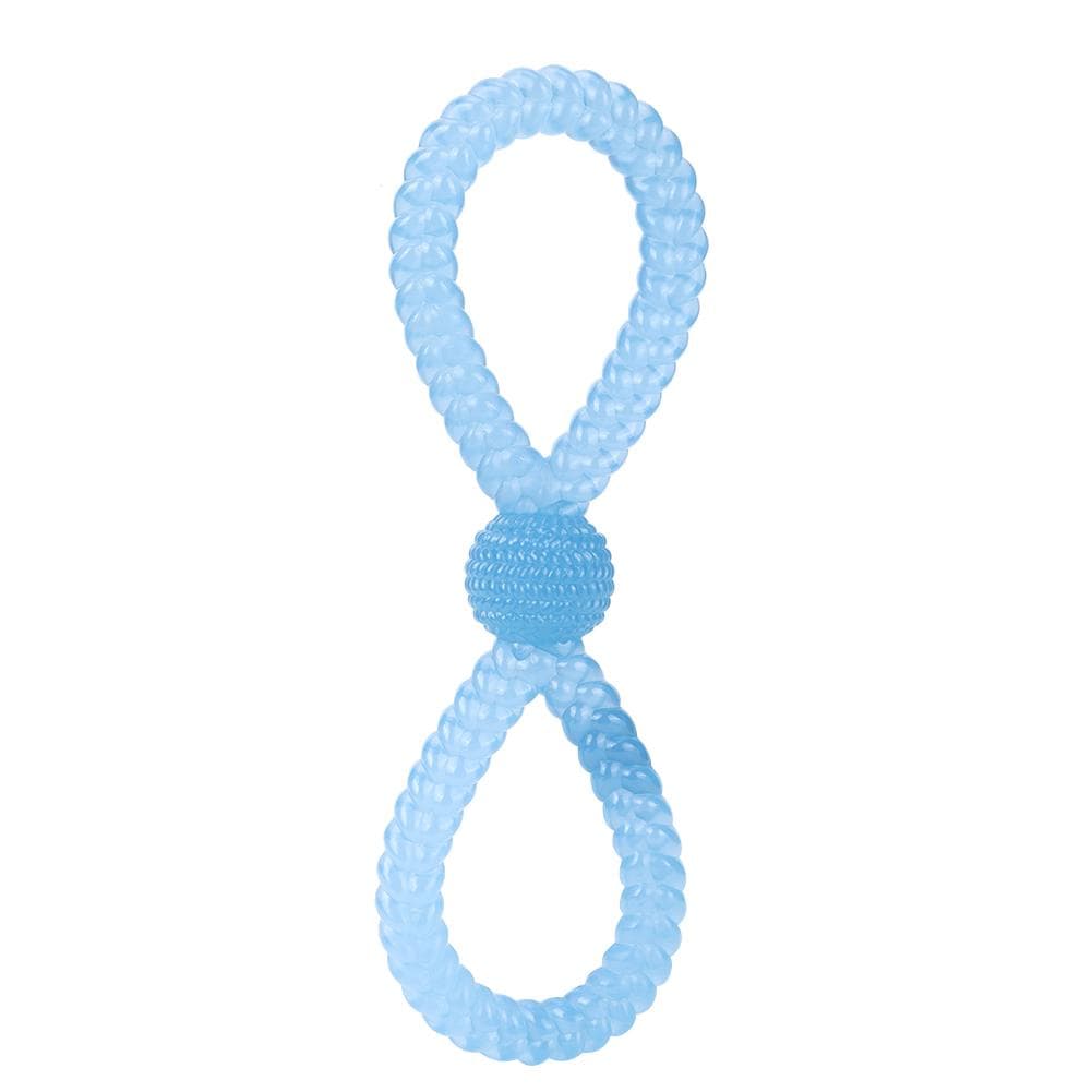 Rubber Elastic Pet Chewing Biting Toy Dog Molar Teeth Cleaning Interactive Fun ToysBlue blue