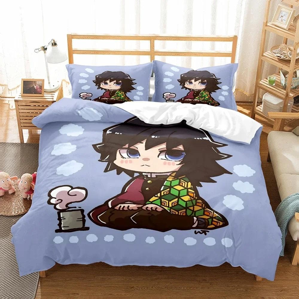 Demon Slayer Bedding Set 3D Japanese Anime Kids Gift Duvet Cover Comforter Bed Linen Home Textiles Queen King Single Size AU Double 180x210cm
