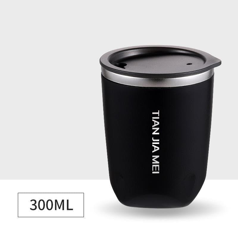 300ML Thermal Mug Beer Cups Stainless Steel Vacuum Flask Insulated Tumbler Cup with Lid Travel Water Bottle 20oz Tea Coffee Cup 300ml black