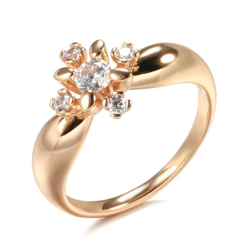Sparkling Zircon Wedding Rings for Women Fashion Golden Light Luxury Daily Jewelry 10
