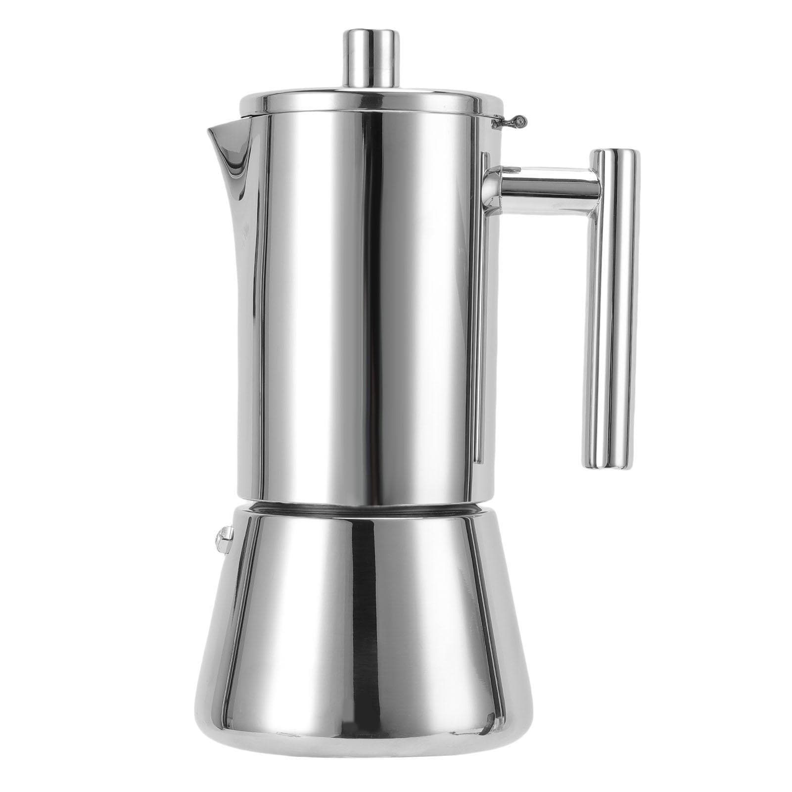 Stovetop Coffee Maker 6 Cups 304 Stainless Steel Induction Italian Coffee Pot for Home Party L(for 6.5-9kg)