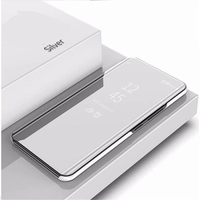 Luxury Mirror Flip Leather Phone Case For iPhone 14 13 12 11 Pro Max X XR XS Max 8 7 6s 6 Plus Clear View Book Stand Cover iPhone 14 Pro silver