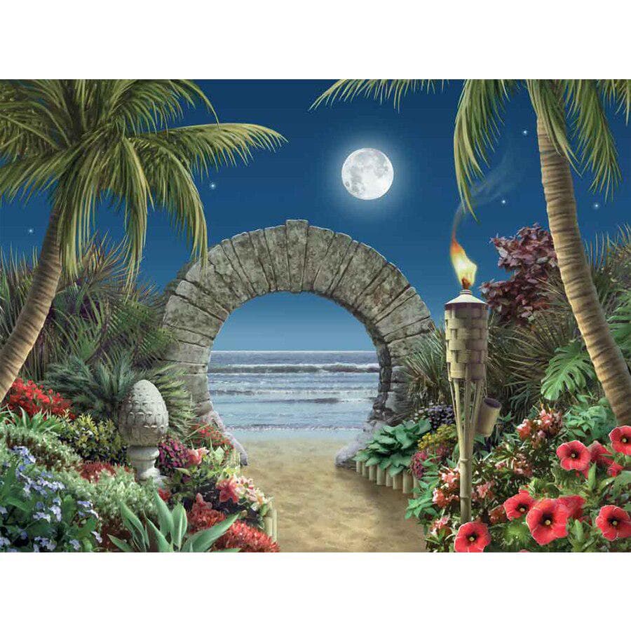 Diamond Embroidery Sale Beach Garden Painting Diy Diamond Painting Door Moon Night Full Round Drill 20X30CM