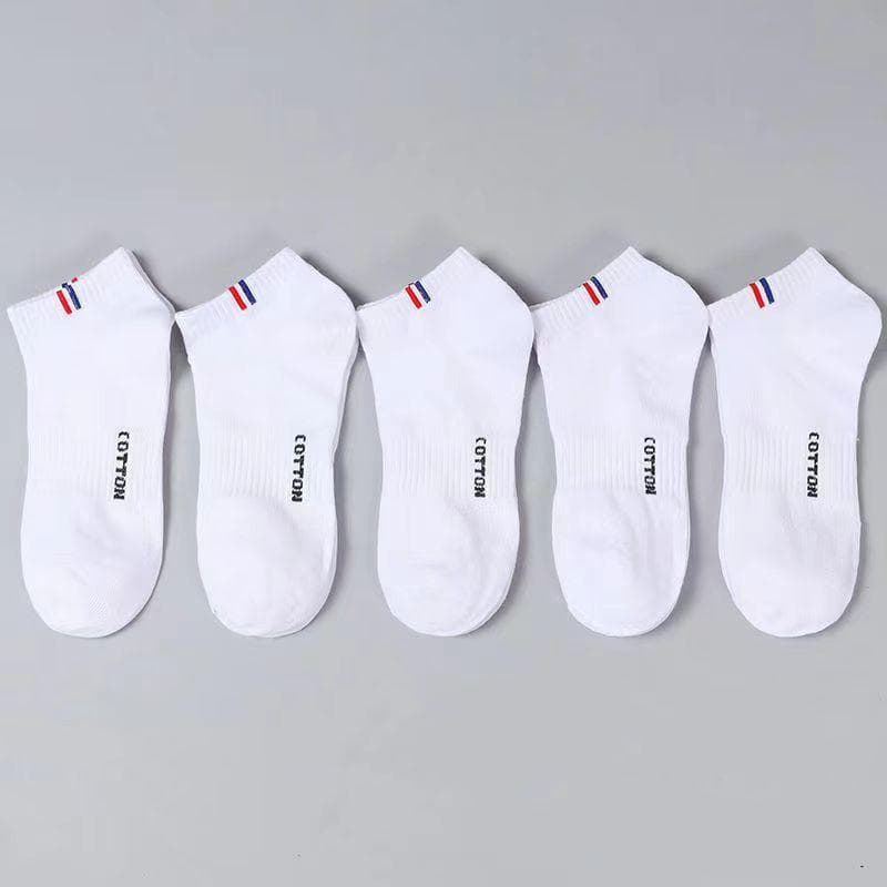 5/10 Pairs of High-Quality Soft and Comfortable Men's Sports Socks Summer Sweat Absorbing Breathable and Casual Socks One Size