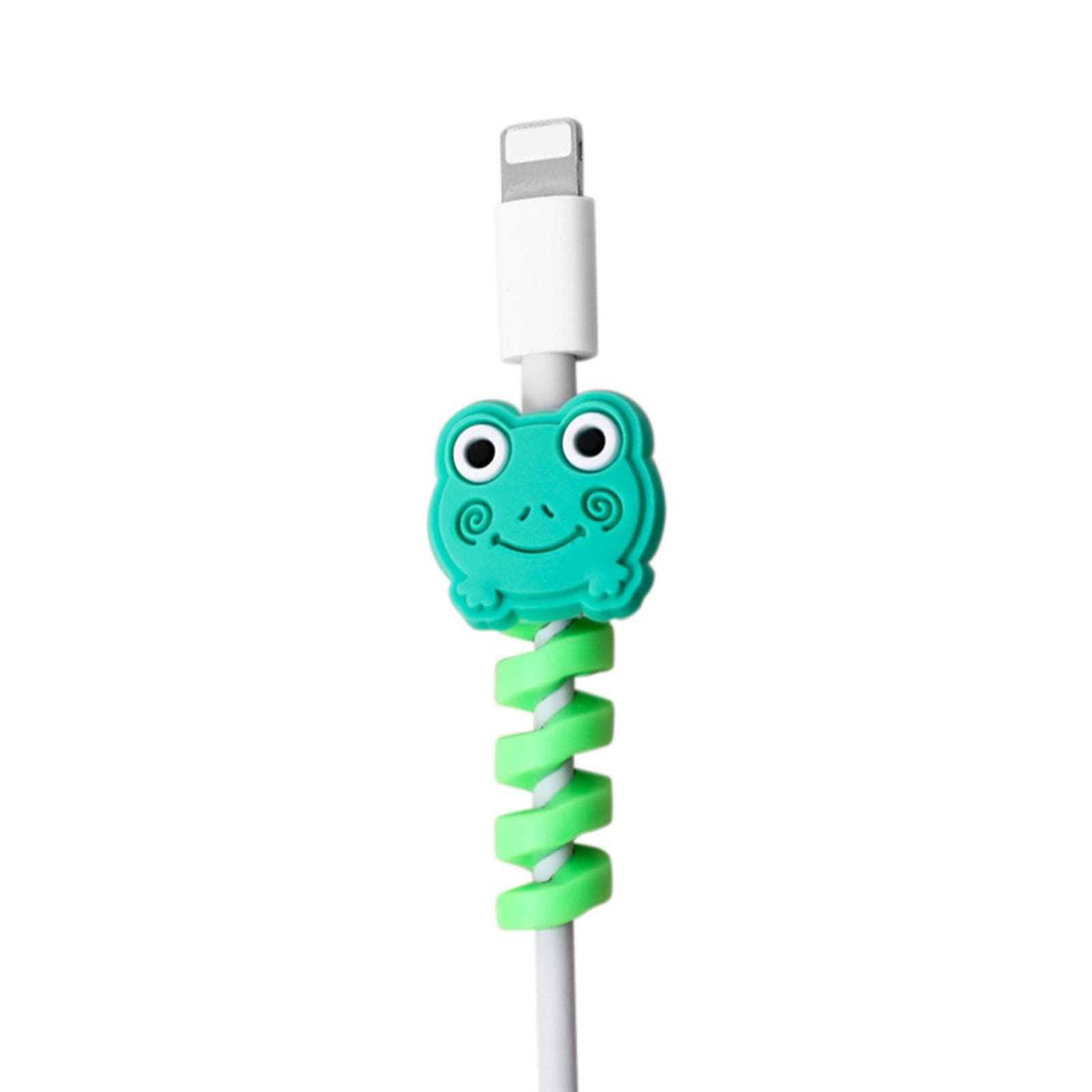 Silicone Flexible Cable Wire Protector Cute Animal Images Spiral Phones Charges Cable Saver Suit