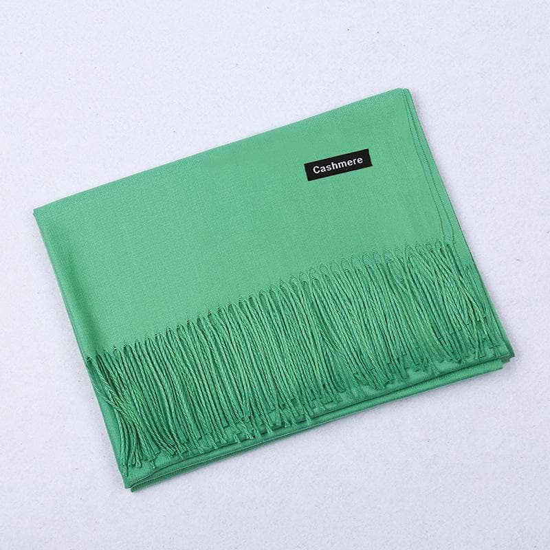 Solid Color Cashmere Scarf Women'S Autumn And Winter Explosion 220G Classic Light Board Monochrome Tassel Versatile Warm Shawl Gift 68x200cm