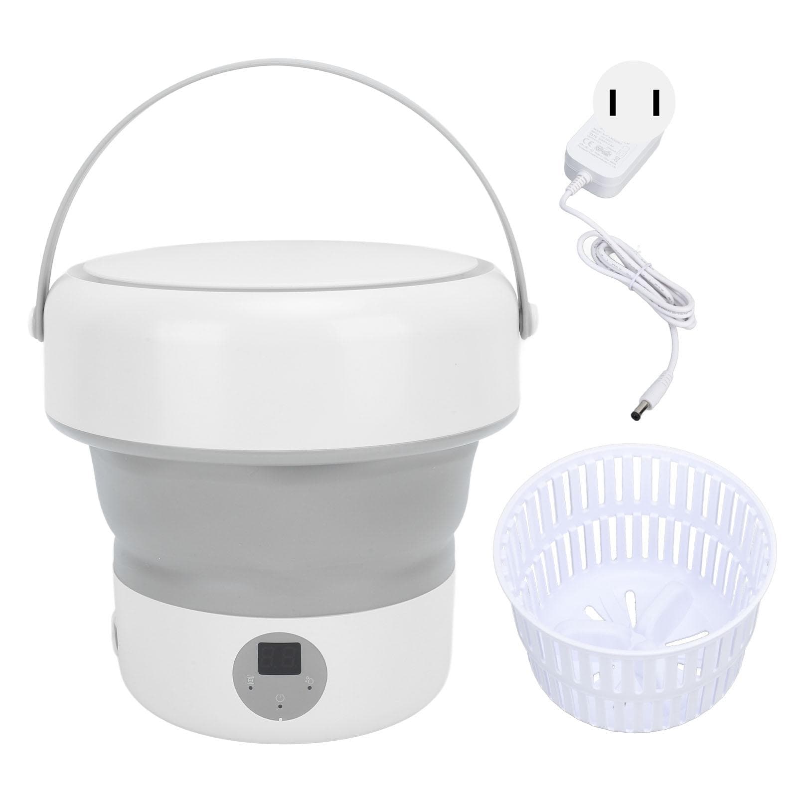 Mini Washer With Water Filter Basket Foldable Superior Stain Removal Small Portable Washing Machine white