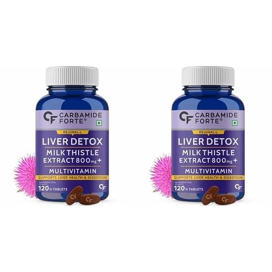 Carbamide Forte Liver Detox Supplement With Milk Thistle Extract 800Mg (30:1) | Added Multivitamins & Amino Acid(Pack Of 2)