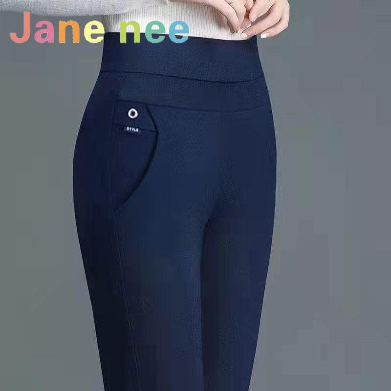 Spring Women's Straight Pants Summer Thin High Waist Solid Colour Large Size Trousers M blue