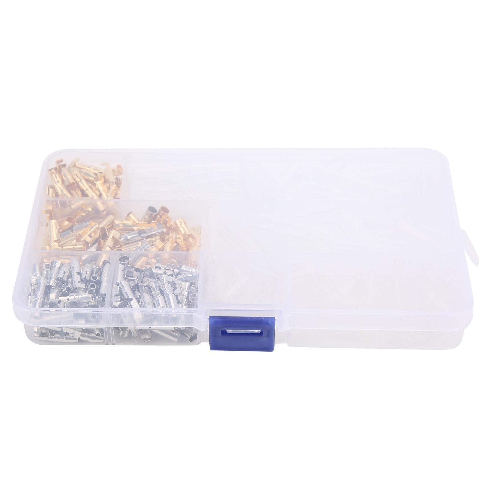 400Pcs Motorcycle Connector Plastic Male Female Electrical Terminal Gold Silver 3.9mm