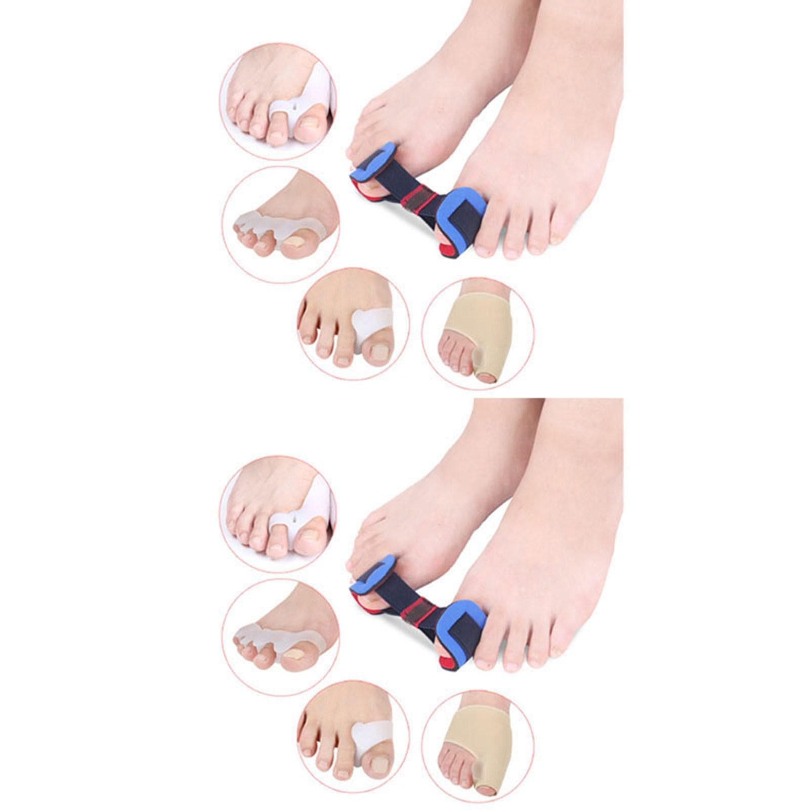 9PCS Toe Stretcher Toe Strap Bunion Straightener Stretchy Belt for Overlapping Toes