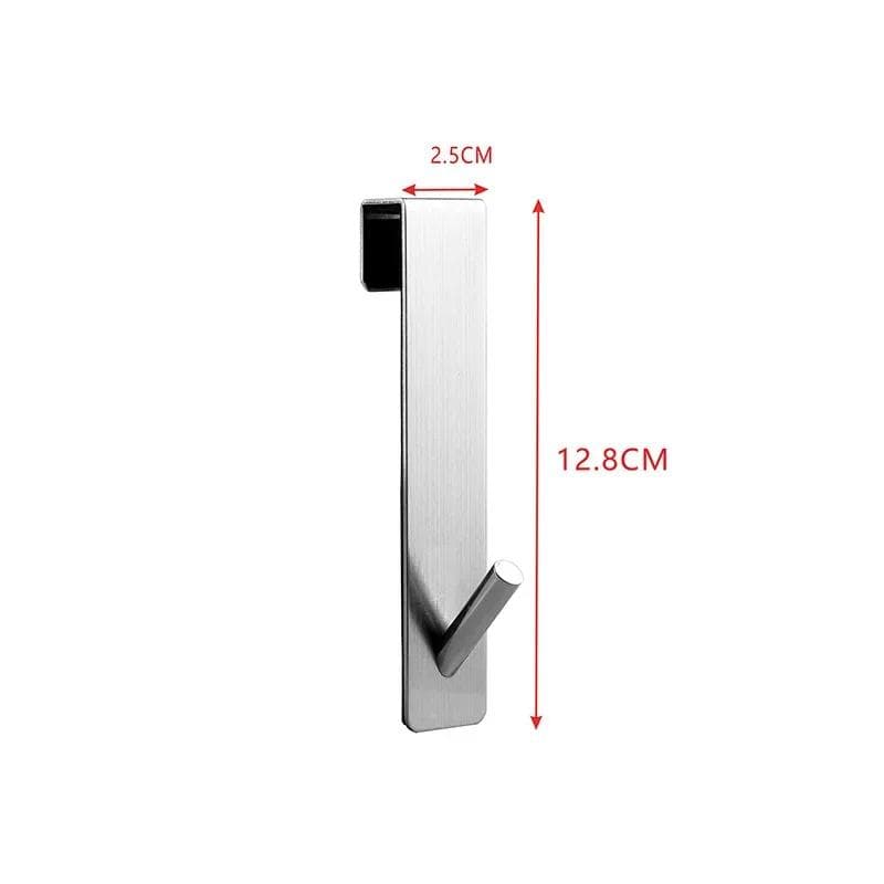 Stainless Steel Over Glass Door Shower Door Back Shower Towel Rack S-Shape Bathroom Bathrobe Hanger Holder Hooks silver