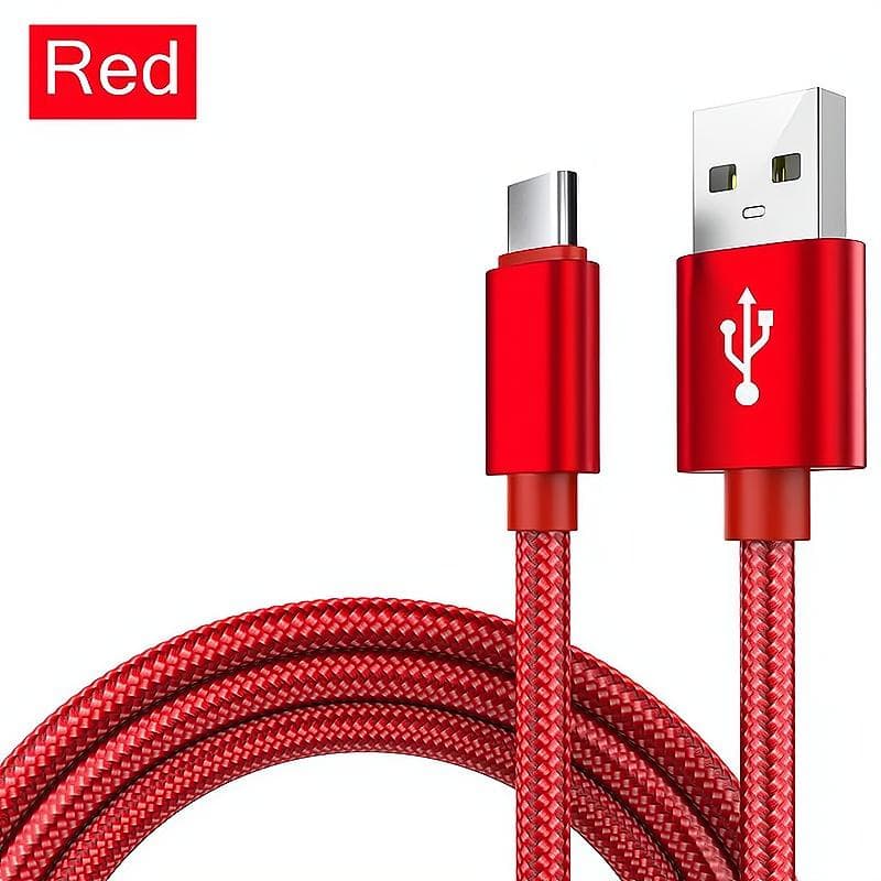 Digital Cables 3.3ft/6.6ft/9.9ft High-Speed USB Type-C Fast Charging Cable For Android Phones - Compatible With Samsung, Redmi, OnePlus, And Xiaomi 3m/9.9ft/118inch red