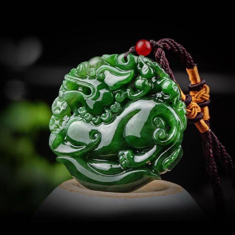 Pixiu Charms Necklace Pendant Fashion Accessories Chinese Style Natural Jade Beast Bring Lucky and Wealth Gift green