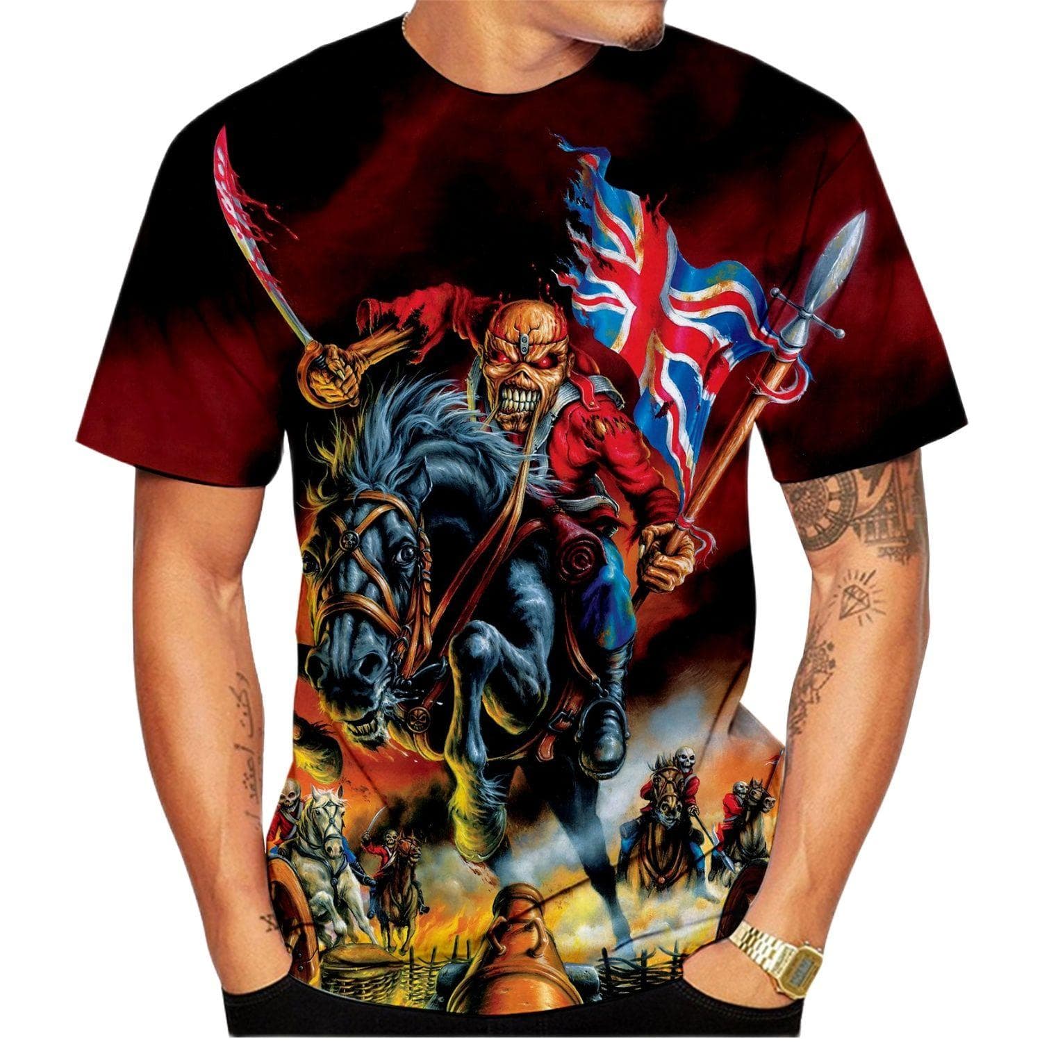 Classic Gothic Horror Skull 3D Print T Shirt New Fashion Men's T-shirts Hip-Hop Streetwear Harajuku Men Short-Sleeved Vitage Tee 3XL