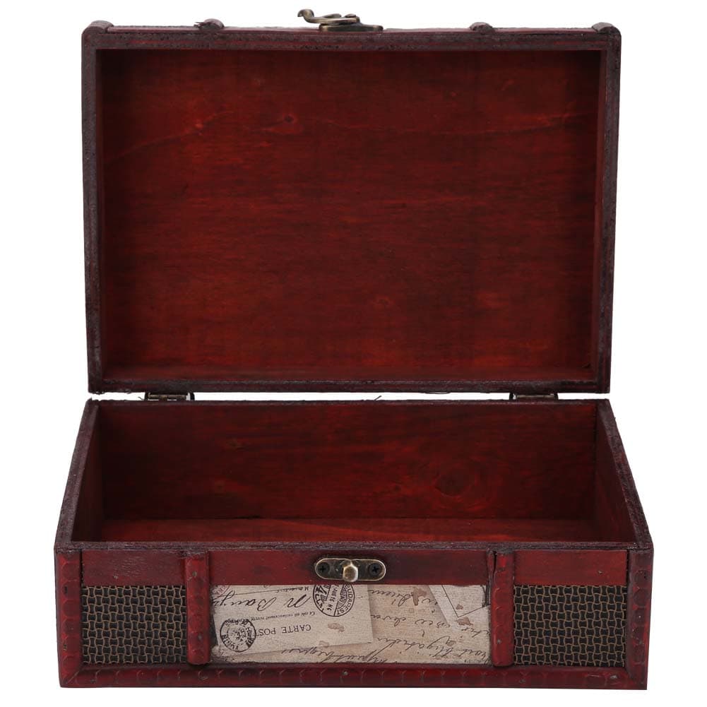 Vintage Wooden Jewelry Storage Box Handmade Wooden Decorative Book Box(Stamp)