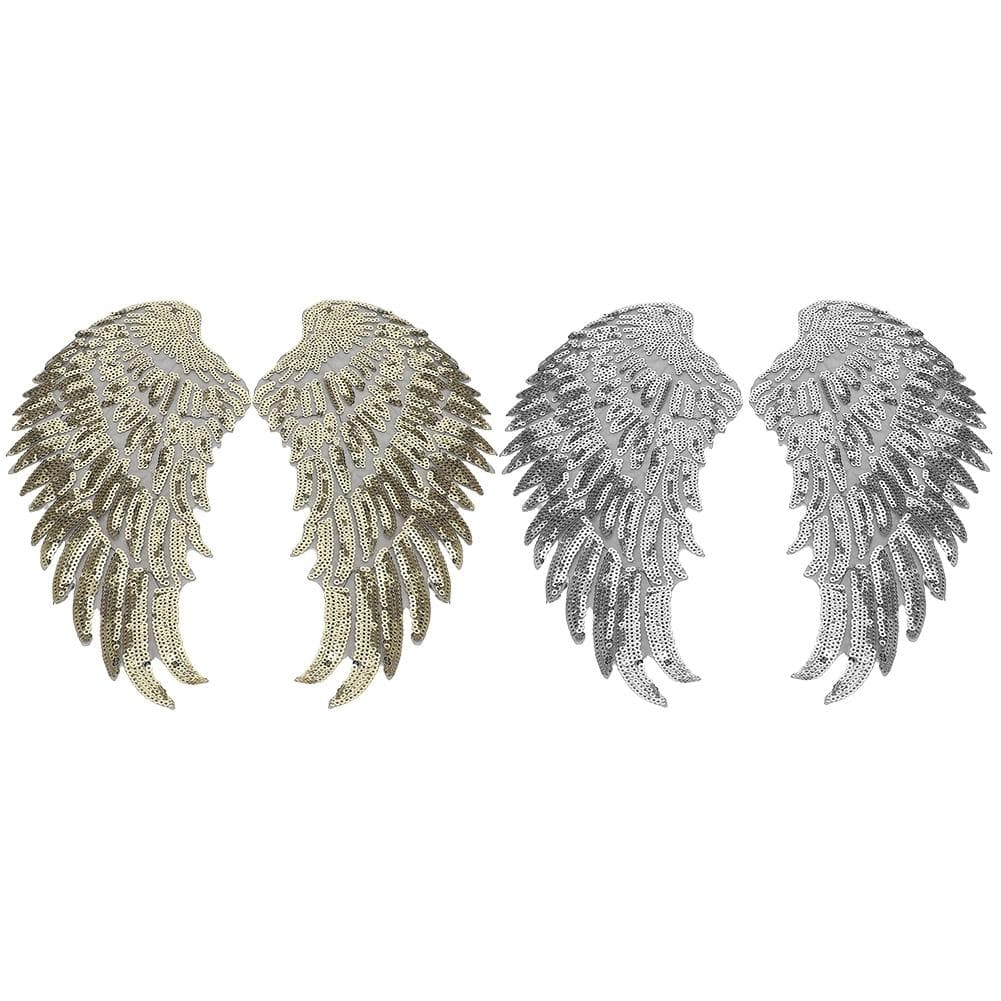 2 Pairs DIY Clothes Wing Sequin Patch Applique Clothing Dress Skirt Decorative Accessories