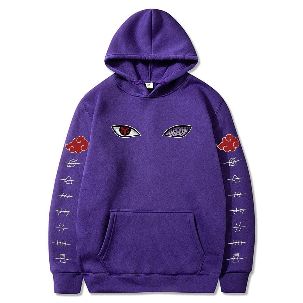 Naruto Cosplay Hoodie Harajuku Sweatshirts Men Cotton Hoodies XL purple