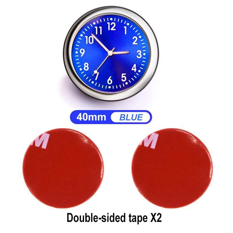 Car Interior Luminous Clock 40mm Quartz Dashboard Clock with Air Vent Clip Night Vision Glow in Dark Auto Accessory