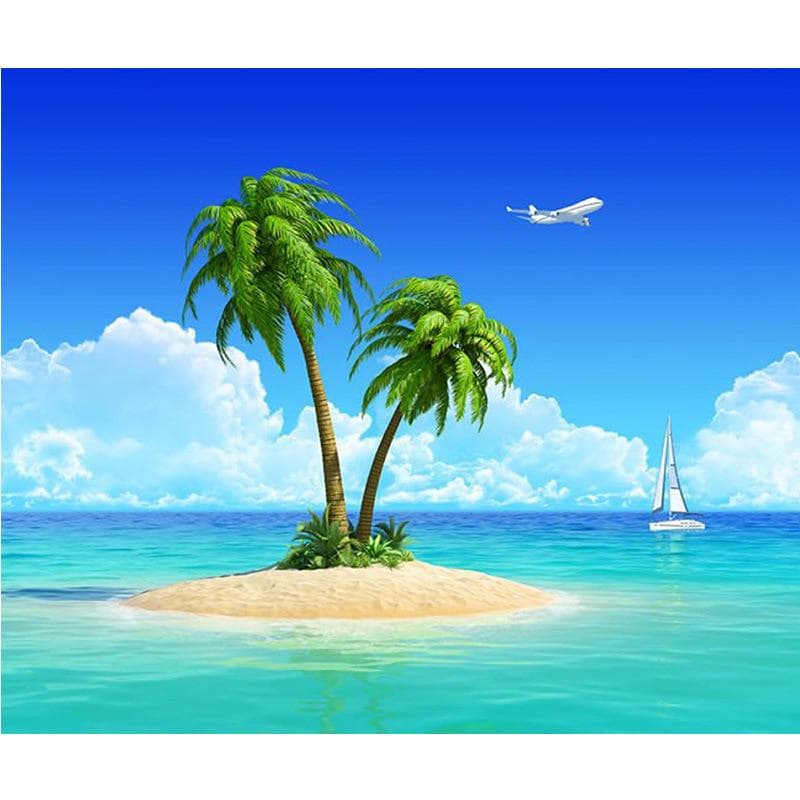 Full DIY 5D Diamond Painting Coconut tree at sea Cross Stitch Diamond Embroidery Pattern 20X30CM