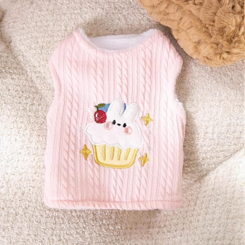 Autumn and Winter Padded Dog Thickened Thermal Vest Cat Two-legged Bear Knitted Double Vest Pet Dog Clothes L