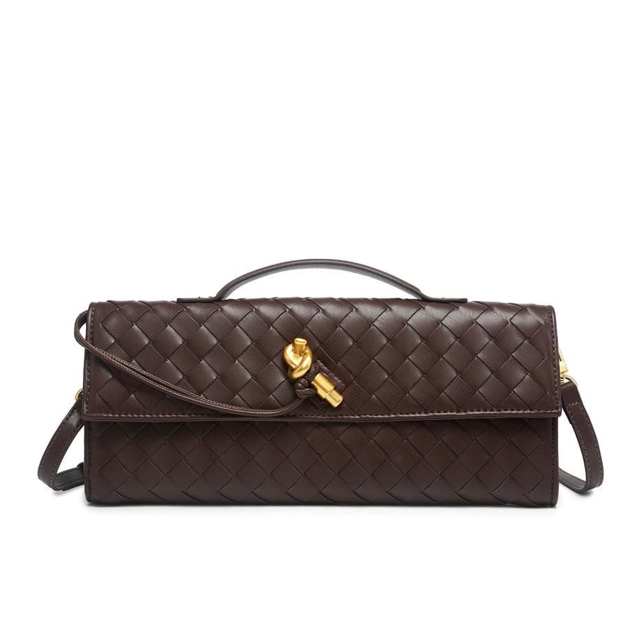 Women's Handwoven Woven Clutch Bag - Elegant Evening Handbag 31x4x14cm