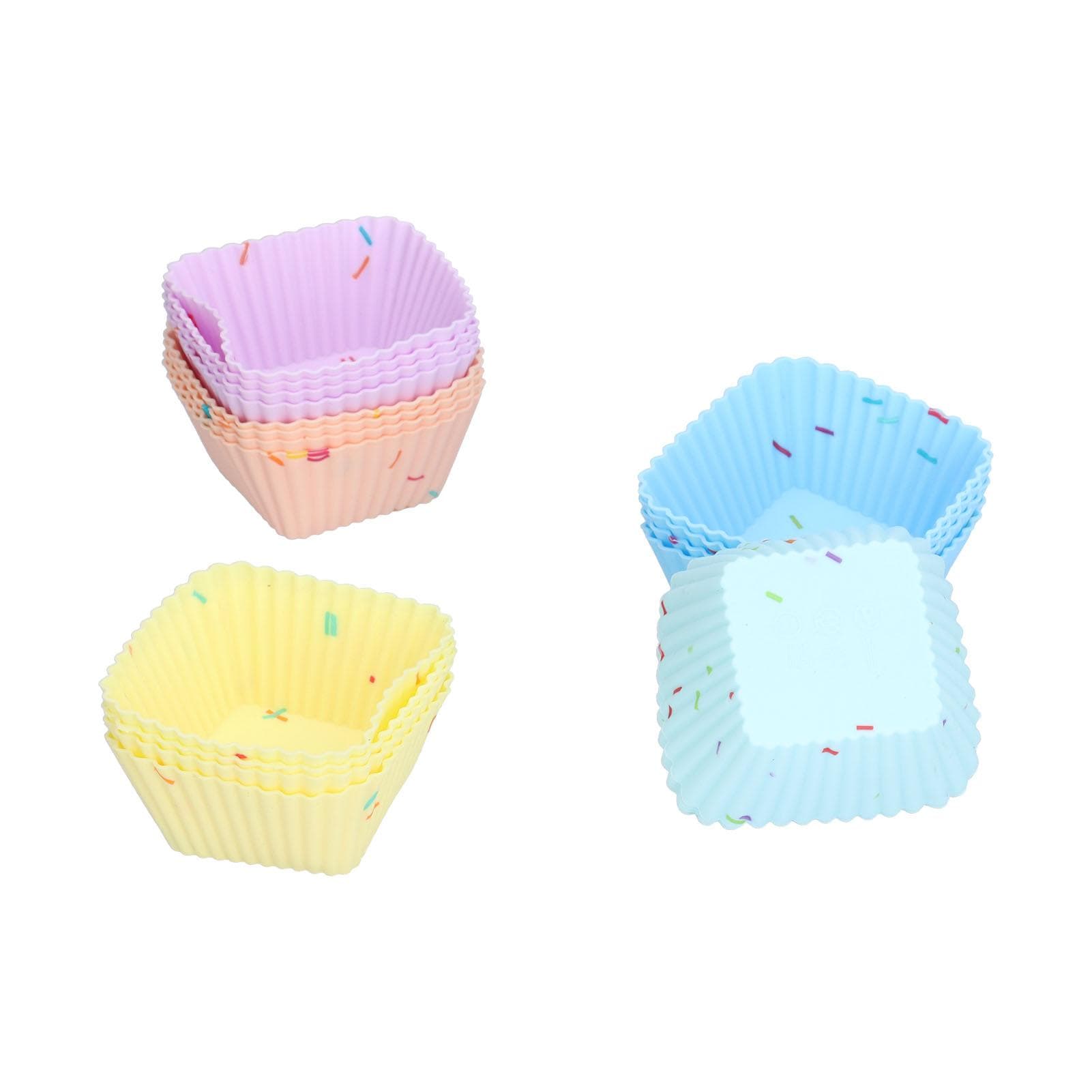 20Pcs Silicone Cupcake Mold Non Stick Reusable Baking Molds for Muffin Biscuits Cheese Cake