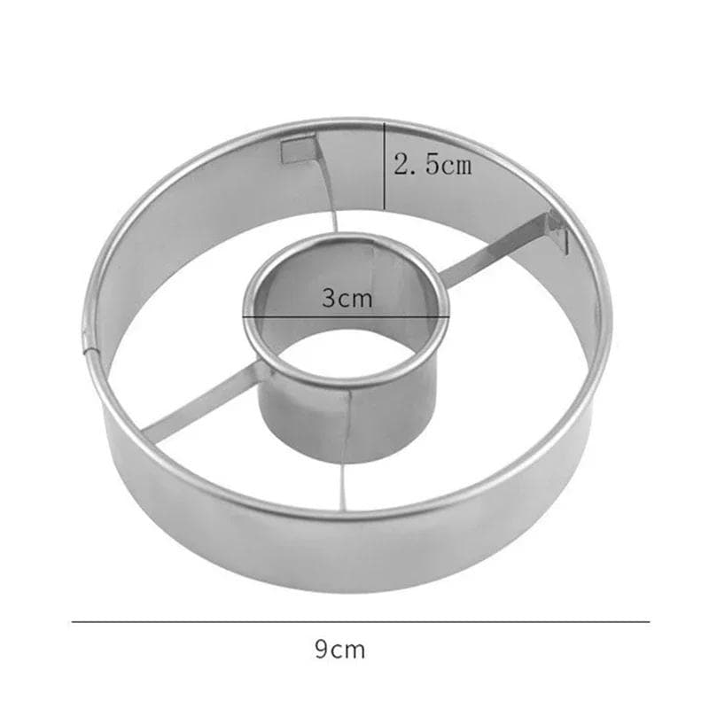 Silver Gold Stainless Steel Donut Mold Doughnut Desserts Bread Cutter Maker Cake Decorating Tools Kitchen Home Baking Supplies