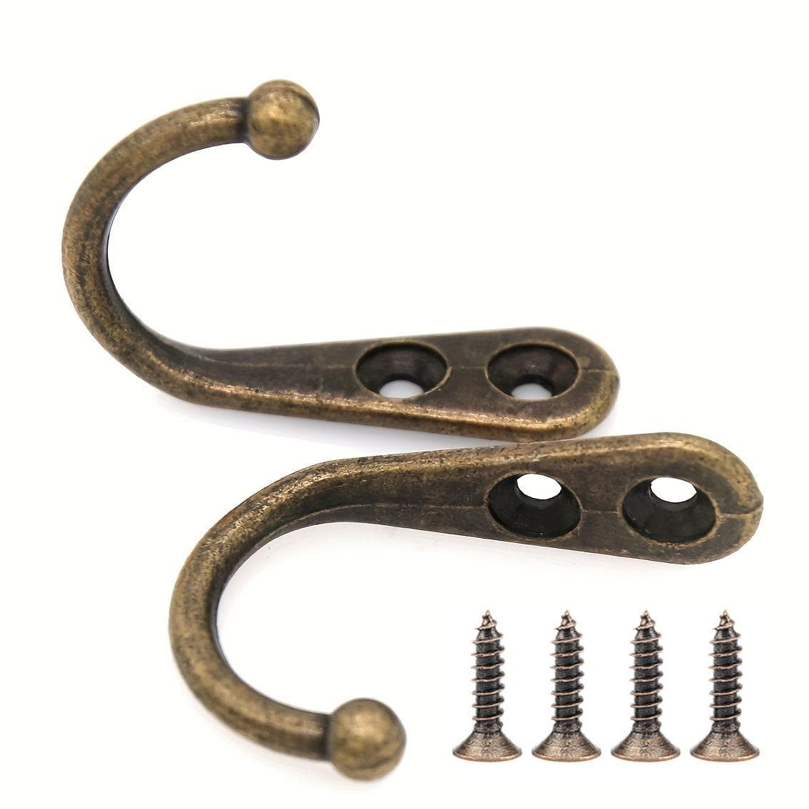 2pcs Tool-Free Wall-Mounted Holder & Screw Set - Heavy-Duty Metal Hanger, Easy Install for Hats, Towels, Coats, Bags ,for Entryway, Bathroom, Bedroom 2pcs