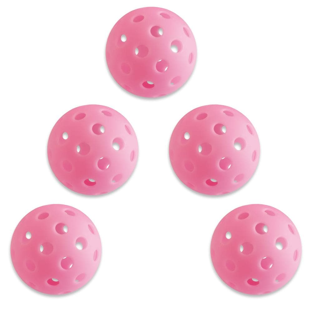 5 Pack Pickleballs Indoor Outdoor 74mm Luminous Pickle Balls pink