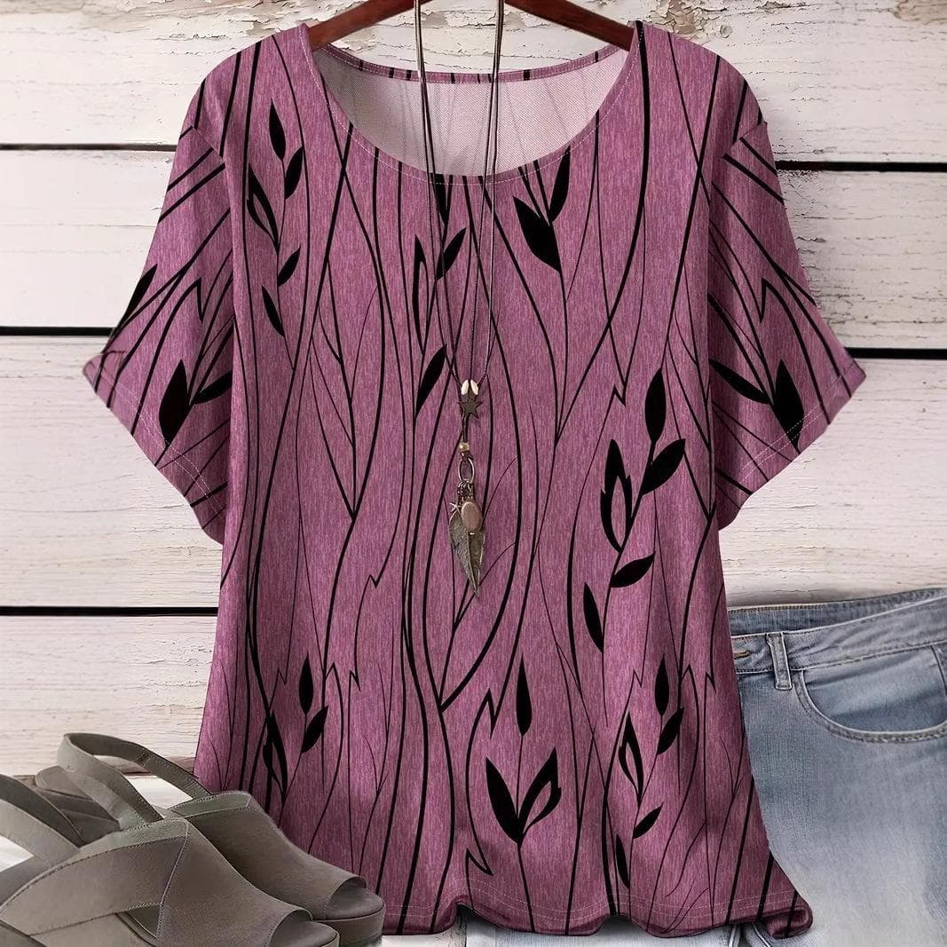 XL-7XL Plus Size Women's Personalized Printed Round Neck Top Female T-shirt 6XL