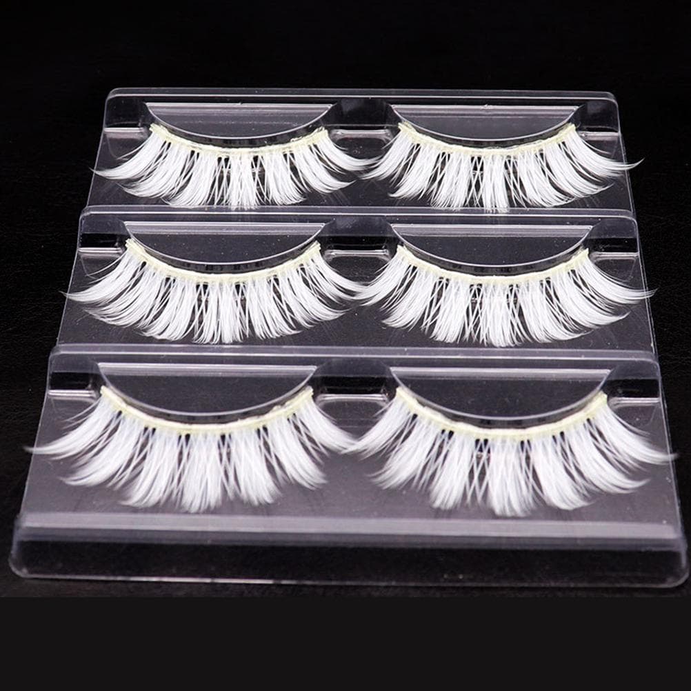 White False Eyelashes Cosplay Makeup False Eye Lashes Masquerade Party Eyelashes