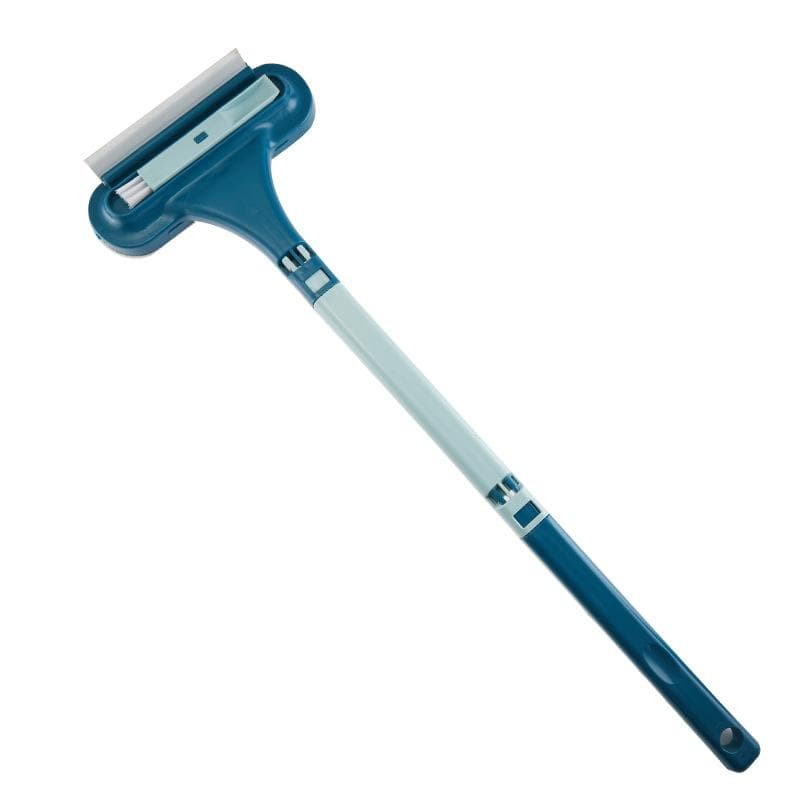 Double Sided Window Screen Wiper and Scrapper Multifunctional Window Squeegee Household Cleaning blue